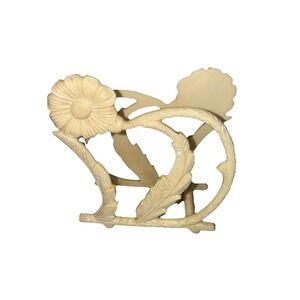 Vtg Retro Kitschy Lapin Brand Ivory Daisy Plastic Napkin Holder Made USA #464